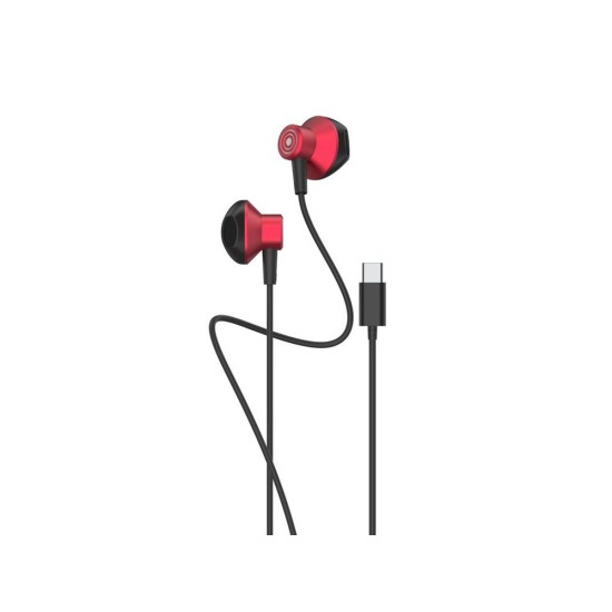Celebrat D14 Stereo Earphone w/ Type-C Plug (red)