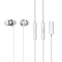 Celebrat D15 Stereo Earphone w/ Type-C Plug (white) Celebrat D15 Stereo Earphone w/ Type-C Plug (white)