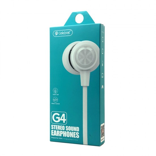 Celebrat G4 Stereo Sound Earphone (white)