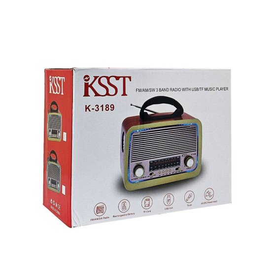 K-3189 3 Band Radio Speaker (light brown)