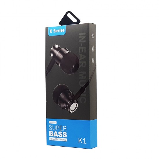 K-Series K1 Metal Stereo Earphone (black)