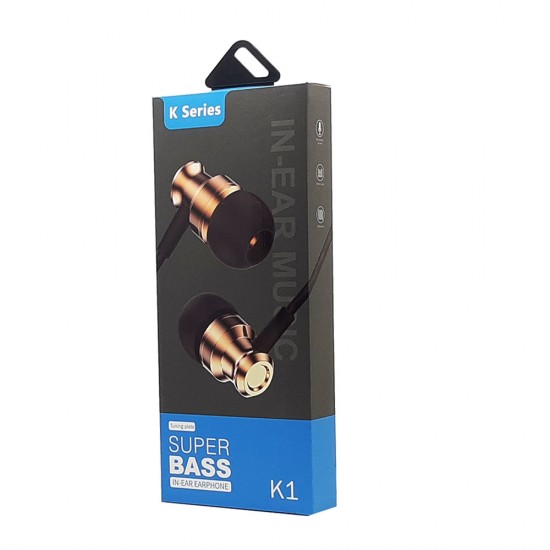 K-Series K1 Metal Stereo Earphone (gold)