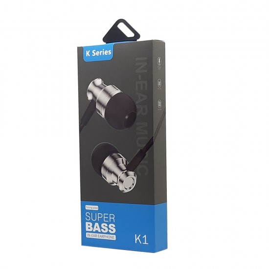 K-Series K1 Metal Stereo Earphone (silver)