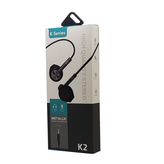 K-Series K2 Metal Stereo Earphone (black)