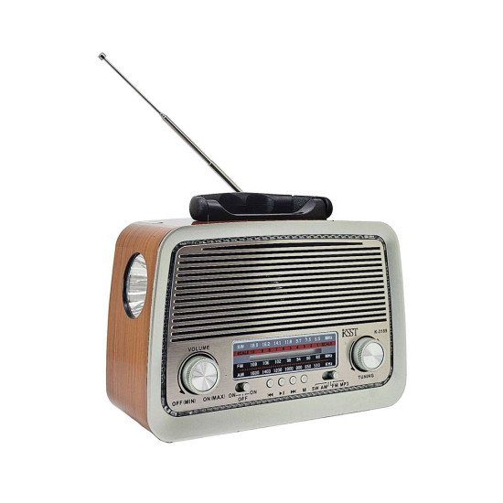 K-3189 3 Band Radio Speaker (light brown)