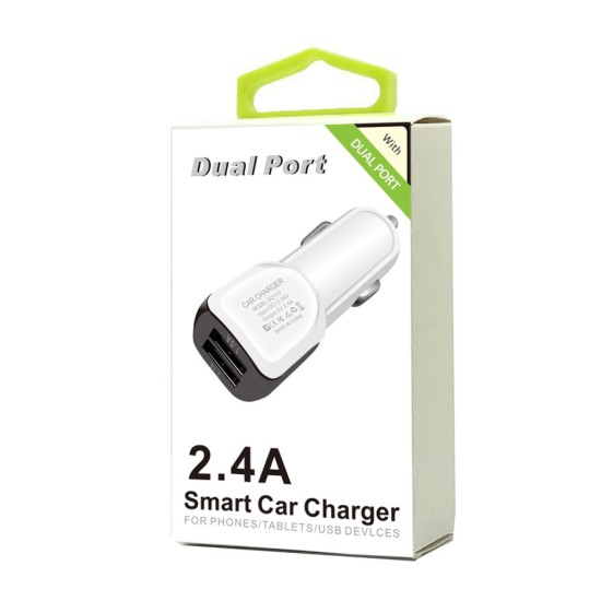 3.1A Mini Dual USB Car Charger Adapter (white) 3.1A Mini Dual USB Car Charger Adapter (white)