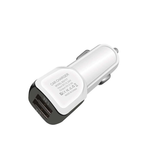 3.1A Mini Dual USB Car Charger Adapter (white)