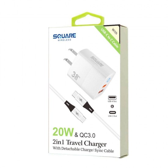 38W Dual Port Home Charger w/ C to C Cable 38W Dual Port Home Charger w/ C to C Cable