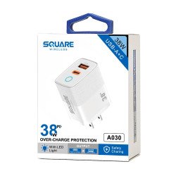 38W USB + C Fast Charging Power Adatpor (white)