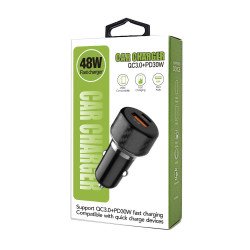 PD 30W + QC3.0 Dual Port Car Adapter (black) PD 30W + QC3.0 Dual Port Car Adapter (black)