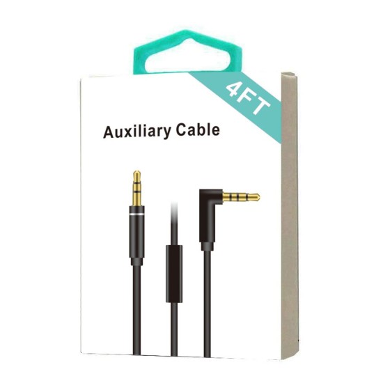3.5mm Auxiliary Cable W/ Microphone, Pick-up Button (black)