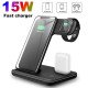 15W 3 IN 1 Wireless Charger (black)