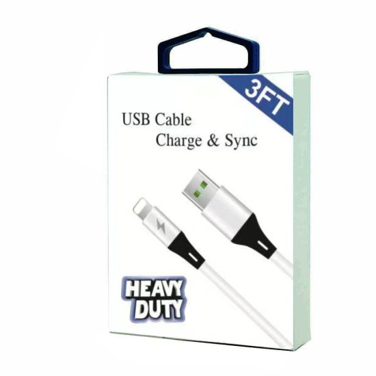 Heavy Duty USB Cable for iPhone 3FT (white)