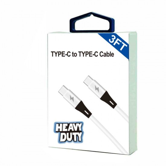 Heavy Duty Type-C to Type C 20W Quick Charge Cable 3FT (white)