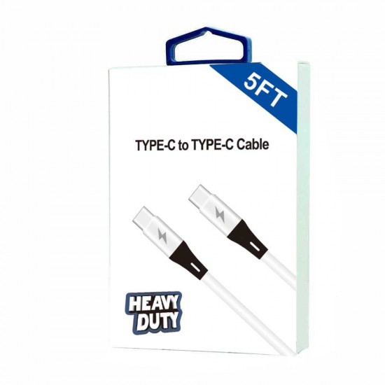 Heavy Duty Type-C to Type C 20W Quick Charge Cable 5FT (white)