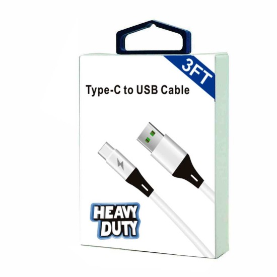 Heavy Duty Type C USB Cable 3FT (white)
