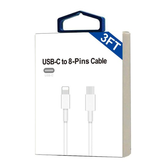20W 8 Pins To Type C Cable 3FT (white) 20W 8 Pins To Type C Cable 3FT (white)