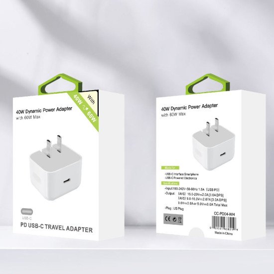 40W Fast Charging Type C Power Adaptor