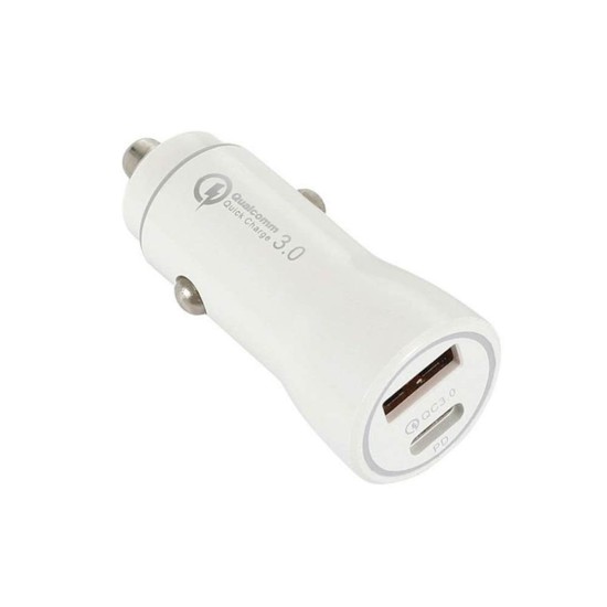 18W Dual Port Car Charger Adapter (white)