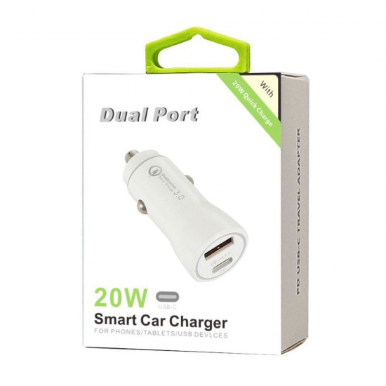 PD Dual Port Car Charger Adapter (white) PD Dual Port Car Charger Adapter (white)