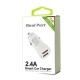 2.4A Dual USB Car Charger Adapter (white)