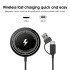 15W Magnetic Wireless Charger with USB A and USB C Plug