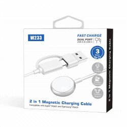 Magnet Wireless charger for iWatch & Samsung Watch (white)