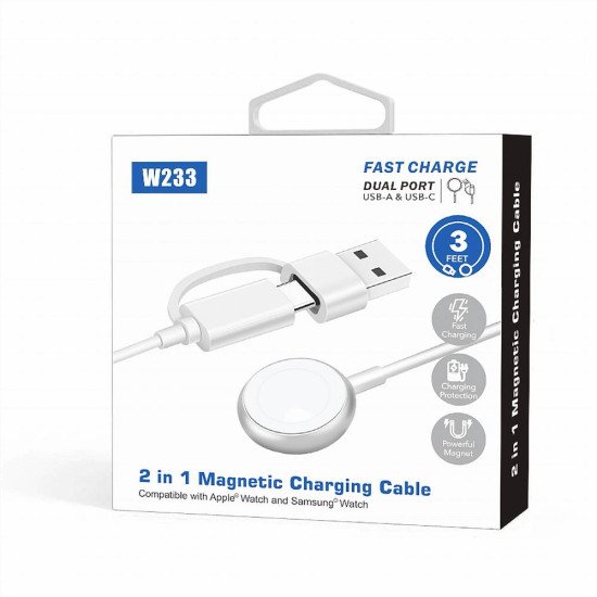 Magnet Wireless charger for iWatch & Samsung Watch (white)