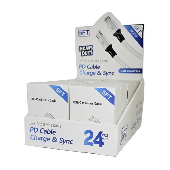 H.D C to Lightning Cable (5ft) Display Box of 24pcs H.D C to Lightning Cable (5ft) Display Box of 24pcs