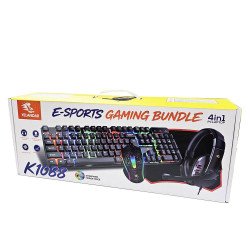 K1088 E-Sports Gaming Bundle w/ Wired Keybaord, Mouse and Headset