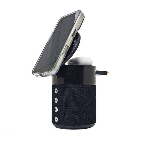 4 in 1 Foldable Magnetic Wireless Charger Speaker (black)