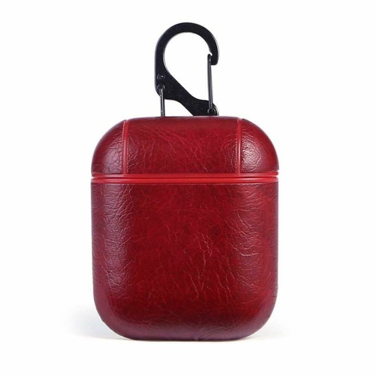 PU Leather Case For Airpod 1/2 (burgundy)