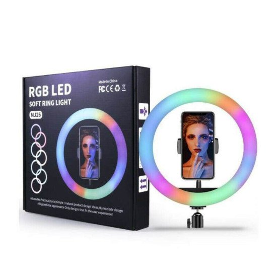 MJ30 11" RGB Selfie Ring Light w/ Tri-pod & Phone holder MJ30 11" RGB Selfie Ring Light w/ Tri-pod & Phone holder