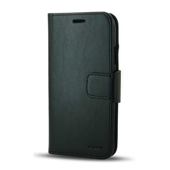 Leather Wallet Case For iPhone 15 (black)