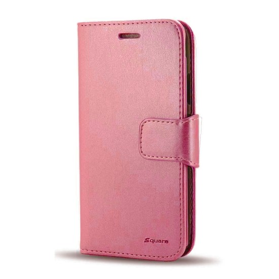Leather Wallet Case For iPhone 14 Pro (pink)