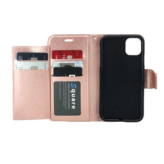 Leather Wallet Case For iPhone 15 Pro Max (pink)