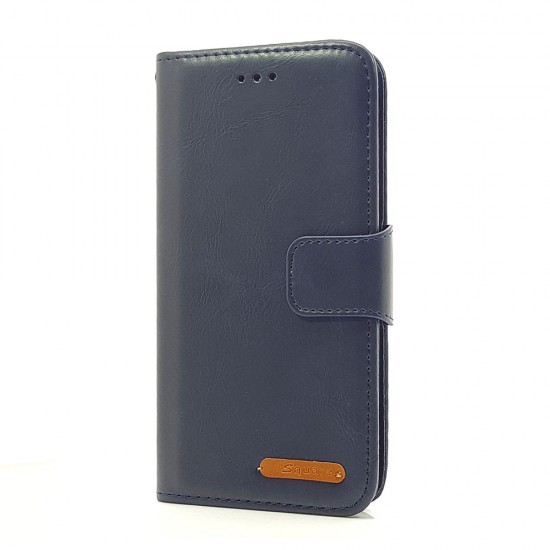 Leather Wallet Case For iPhone X (blue)