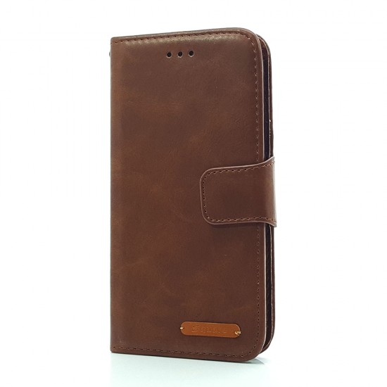 Leather Wallet Case For iPhone X (brown)