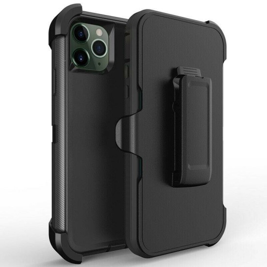 Defender Case w/ Clip For iPhone 12 Pro Max (black)