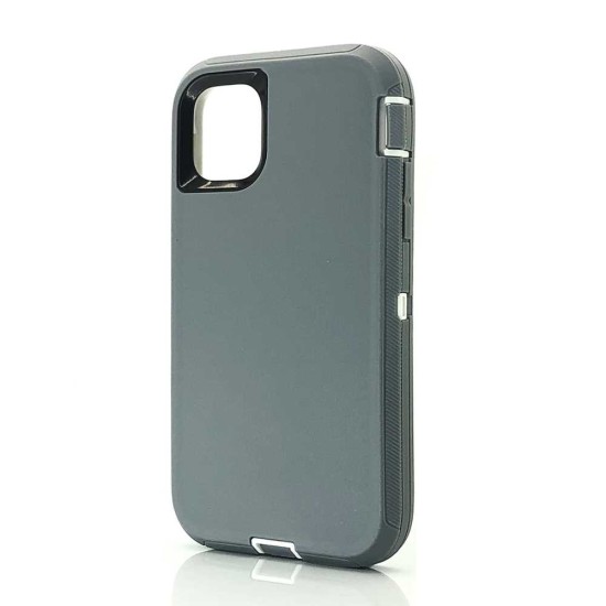 Defender Case w/ Clip For iPhone 13 (grey+white)