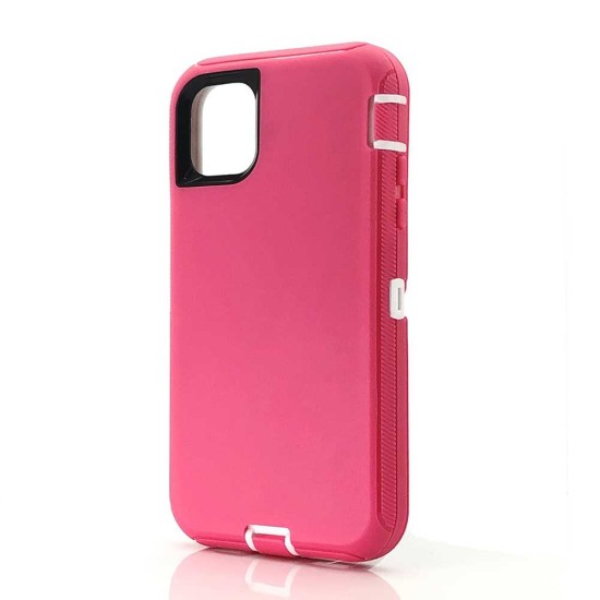Defender Case w/ Clip For iPhone 11 (pink+white)