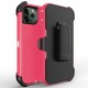 Defender Case w/ Clip For iPhone 13 (pink+white)