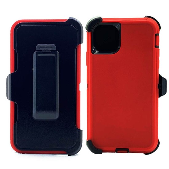 Defender Case w/ Clip For iPhone 11 Pro Max (red)