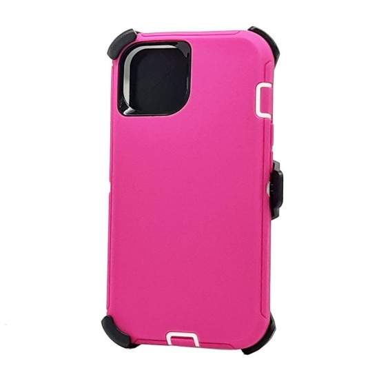 Defender Case w/ Clip For iPhone 14 Plus (pink)