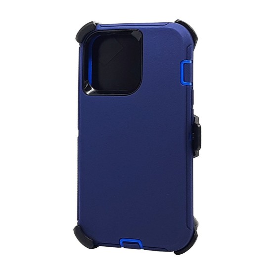 Defender Case w/ Clip For iPhone 14 Pro (blue)