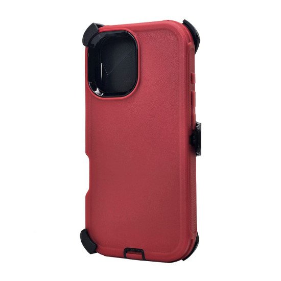 Defender Case w/ Clip For iPhone 17 (red) Defender Case w/ Clip For iPhone 17 (red)