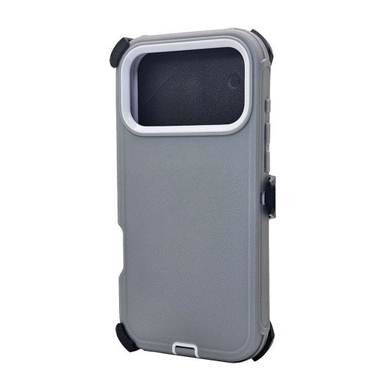 Defender Case w/ Clip For iPhone 17 Pro Max (grey)