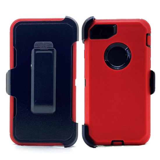 Defender Case w/ Clip For iPhone 8, 7 (red)