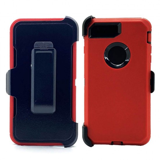 Defender Case w/ Clip For iPhone 8 Plus, 7 Plus (red)