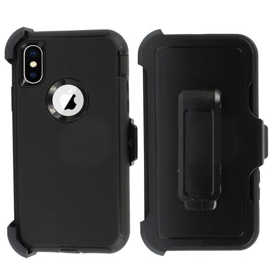 Defender Case w/ Clip For iPhone X (black)